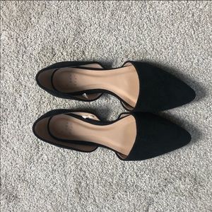 Black suede flats